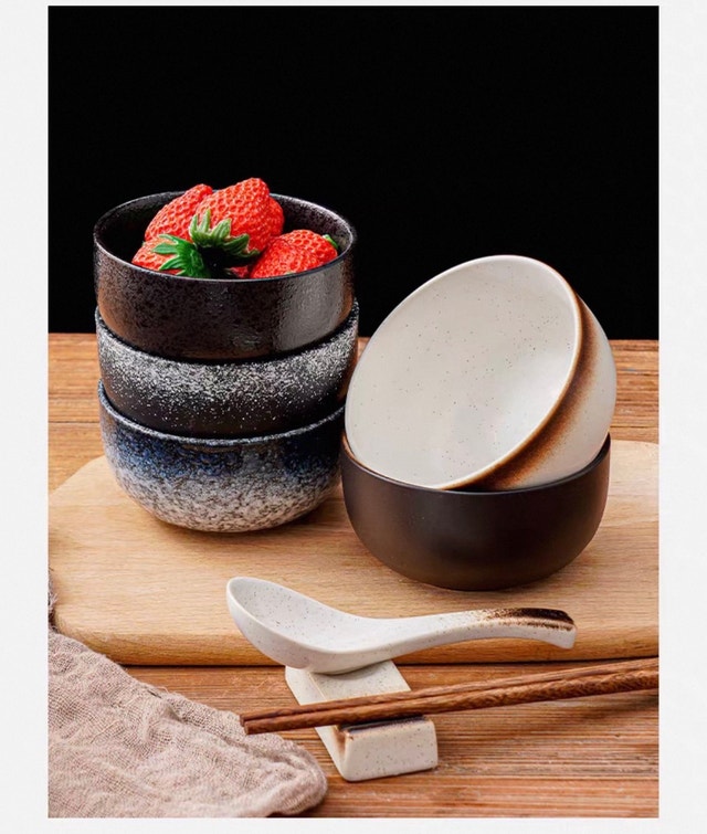 4.25” Japanese Ceramic Bowls - High Quality (Set of 2)