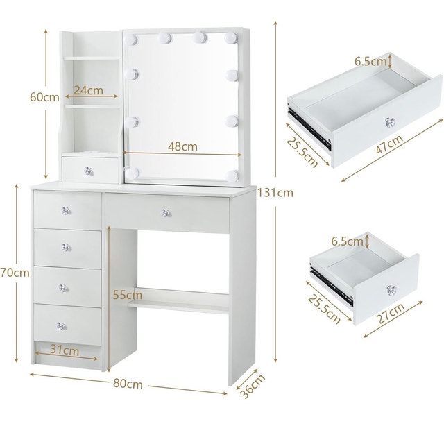 Storage Vanity Set - LED Mirror & 5 Drawers - photo 2