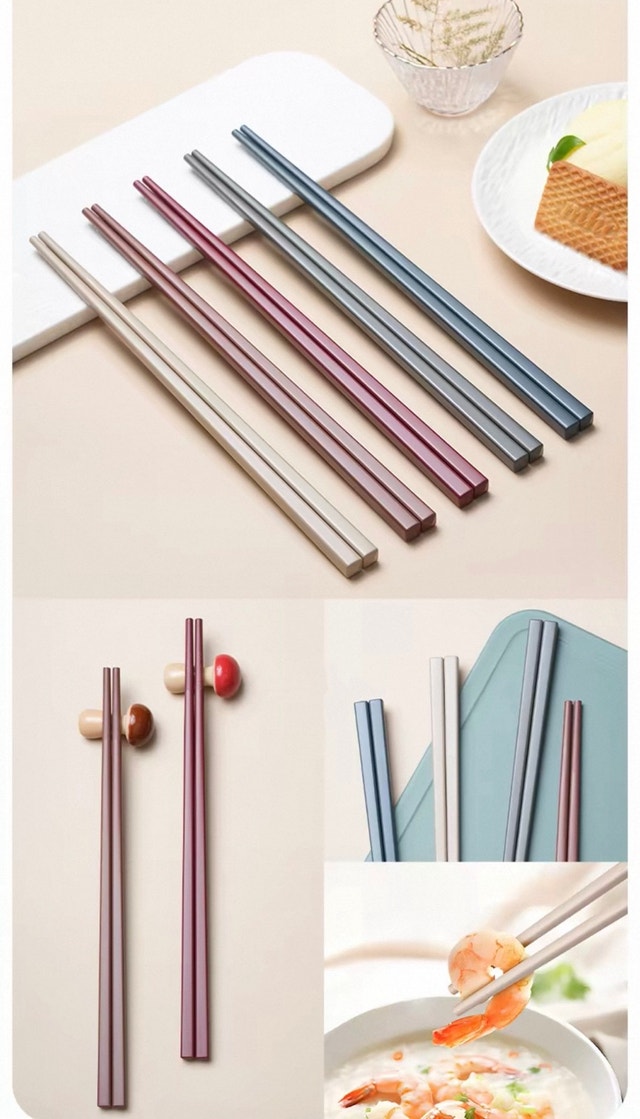 5 Pairs PPS Alloy Chopsticks - High-Heat Resistant & Anti-Mold - photo 2