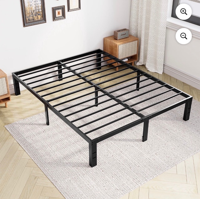 Queen Size Metal Platform Bed Frame - Car-Friendly & Easy Setup - photo 2