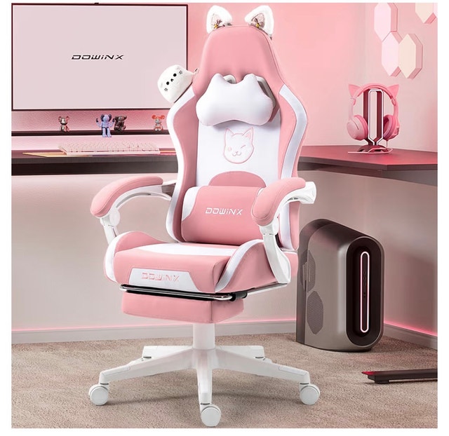 Dowinx Gaming Chair with Footrest & Lumbar Support