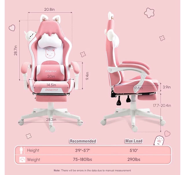 Dowinx Gaming Chair with Footrest & Lumbar Support - photo 2