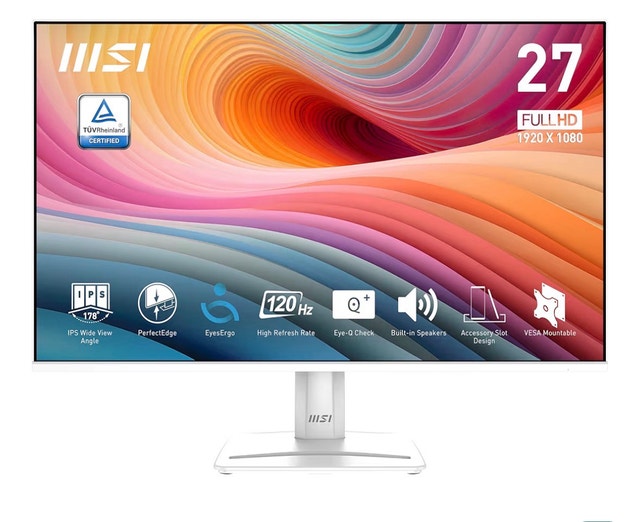 MSI PRO 27” White IPS Monitor - 120Hz Like New