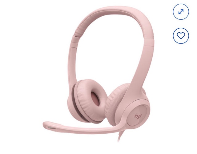 Logitech H390 Wired USB Headset - Rose (Like New)