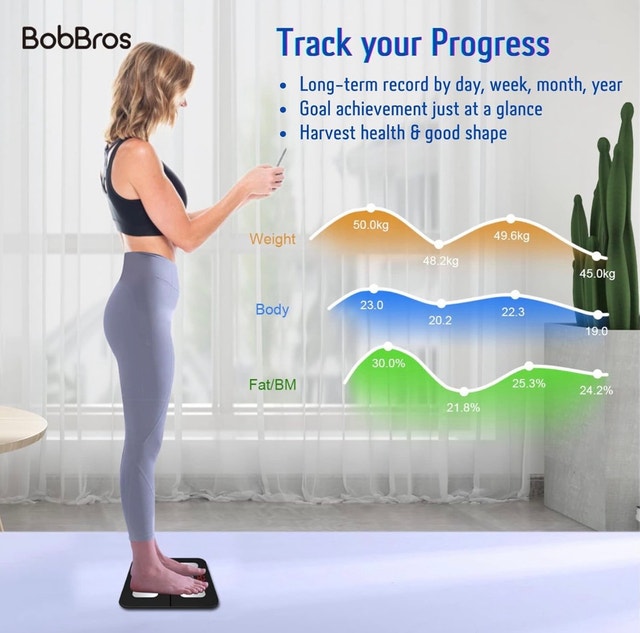 BobBros Smart Body Fat Scale - Bluetooth & App Sync - photo 3