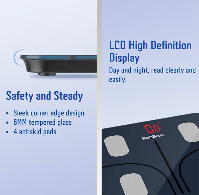 BobBros Smart Body Fat Scale - Bluetooth & App Sync - photo 5