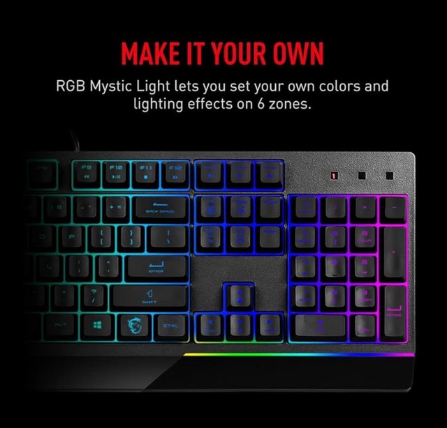 MSI Vigor GK30 RGB Gaming Keyboard - Like New - photo 3