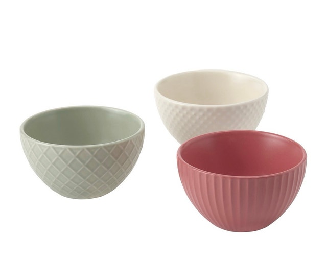 Set of 3 IKEA KEJSERLIG Bowls (4") - Mixed Colors & Textures - photo 3