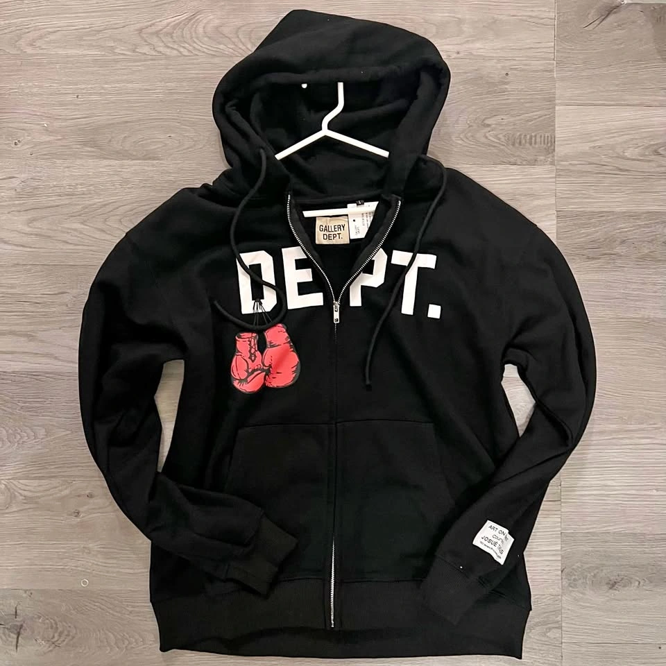 Gallery Dept. Boxing Zip-Up Hoodie Black Size L