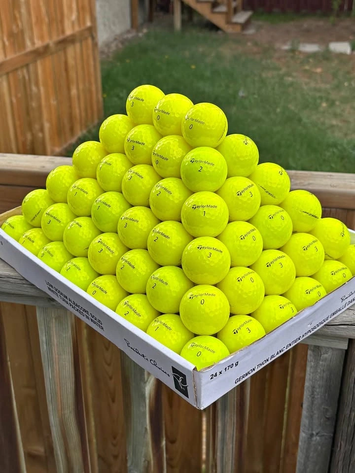 PYRAMID of yellow Taylormade golf balls!!!