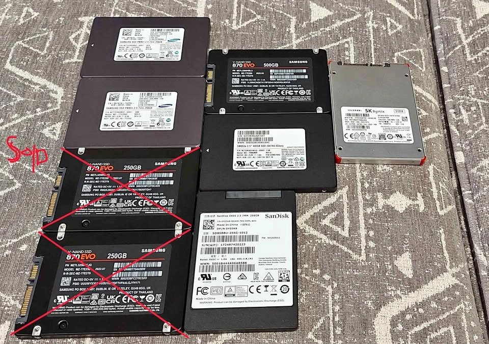 SSD Drives - 256GB, 480GB, 500GB, 512GB