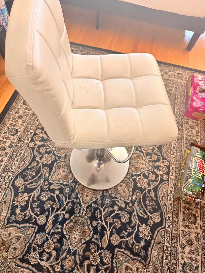 Adjustable White Bar Stools