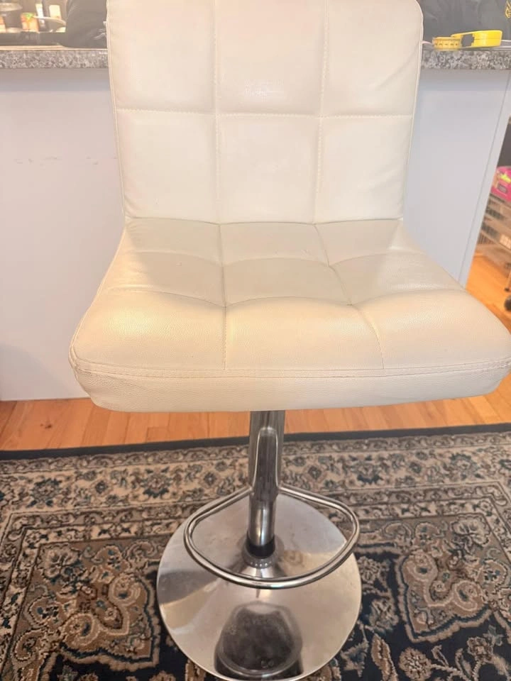 Adjustable White Bar Stools - photo 2