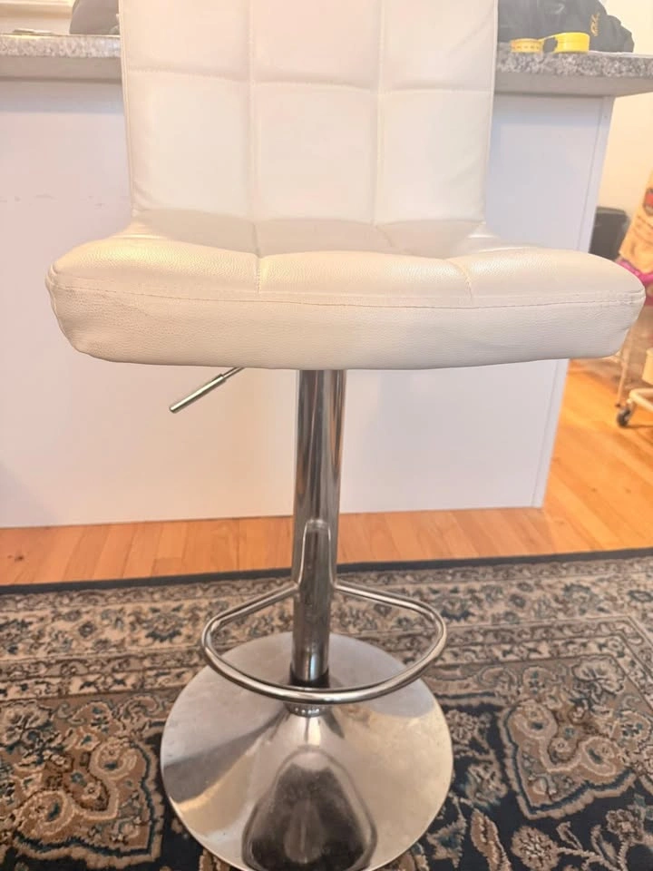 Adjustable White Bar Stools - photo 3