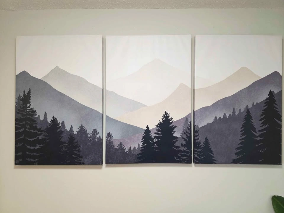Mountain Forest Canvas Art Set 3 pc - photo 2