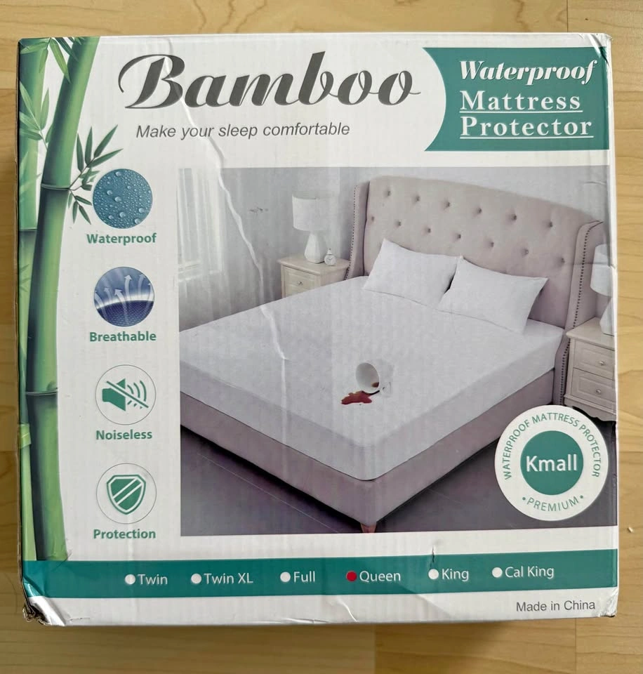 NEW KMALL Bamboo Mattress Protector (Queen) - Waterproof