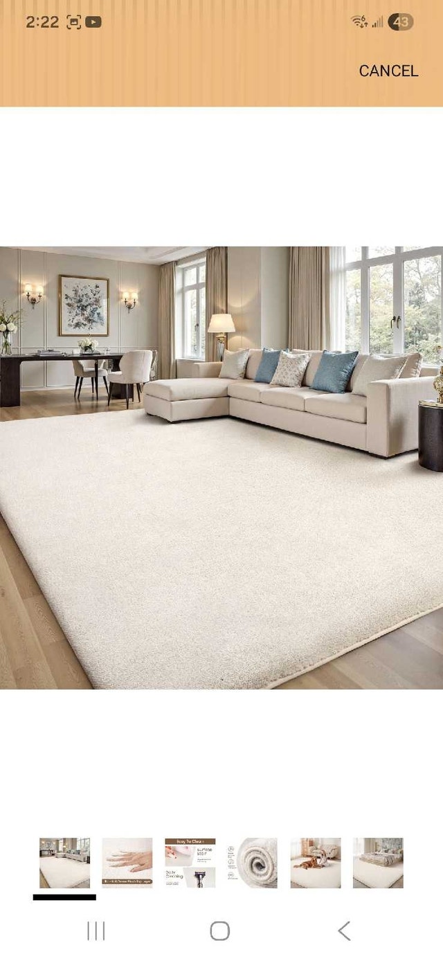 New Faux Fur Area Rug 9x12