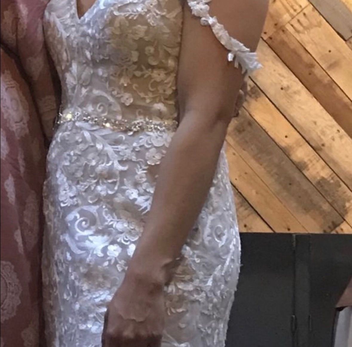 Wedding Dress by Madi Lane - Altered, Includes Veil & Belt - photo 4