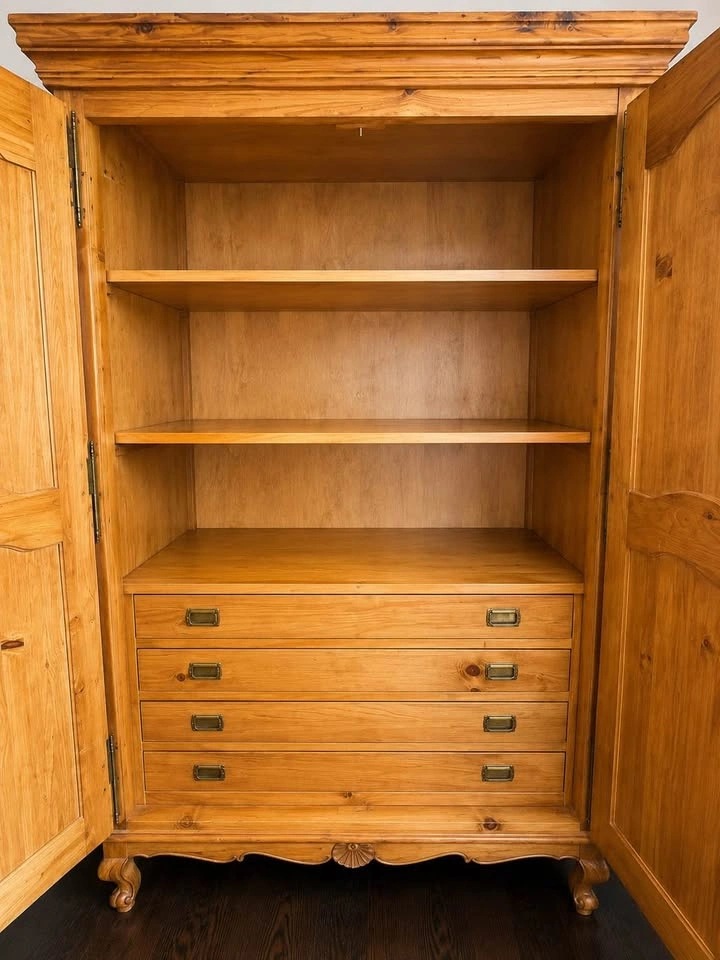 Luxury Solid Wood Armoire Wardrobe – Hand Carved - photo 3