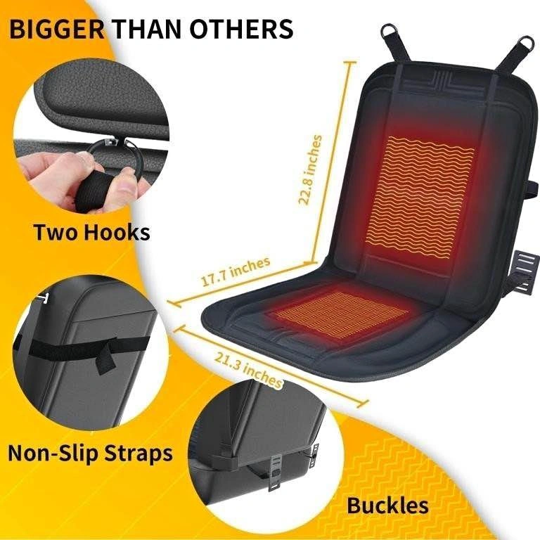 CARSHION Heated Seat Cover Wide Fast Heat Large