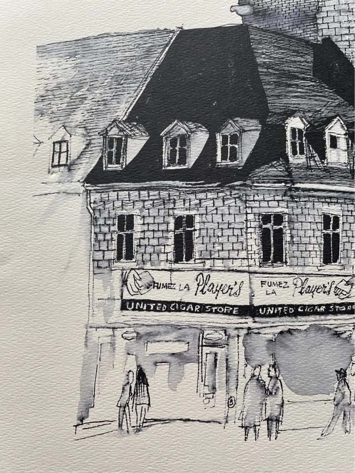 Vintage Water Colour Print Du La Place Jaques Cartier - photo 4
