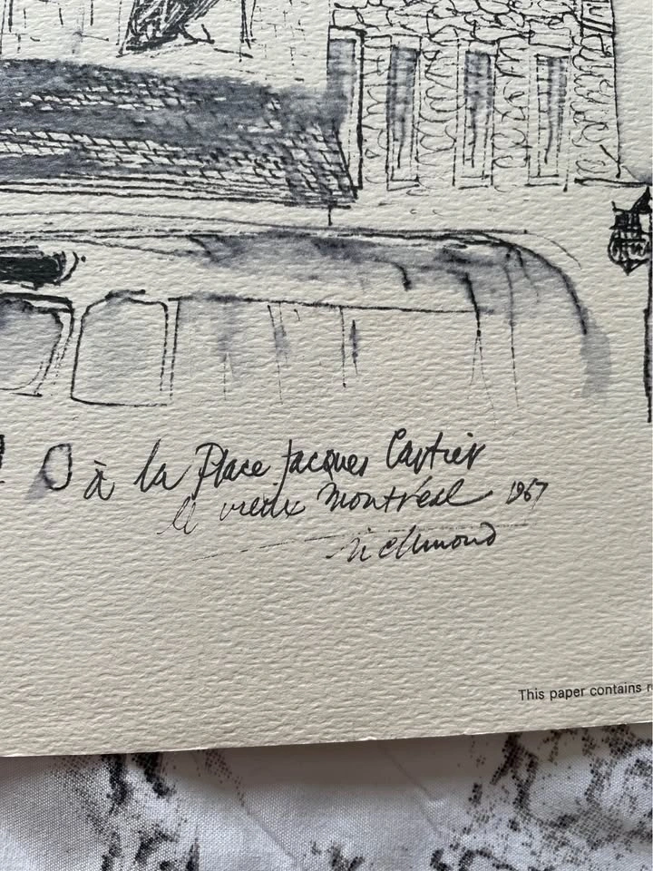 Vintage Water Colour Print Du La Place Jaques Cartier - photo 5