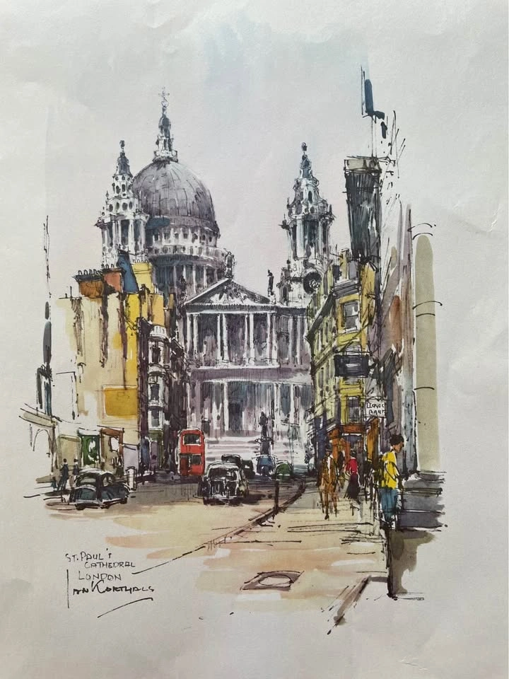 Vintage Poster Print Unframed St. Paul's Cathedral by Jan Kortha - photo 2