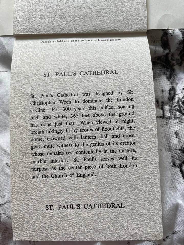 Vintage Poster Print Unframed St. Paul's Cathedral by Jan Kortha - photo 5