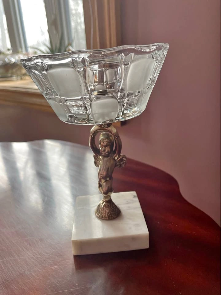 Hollywood Regency Era Vintage cherub candy dish