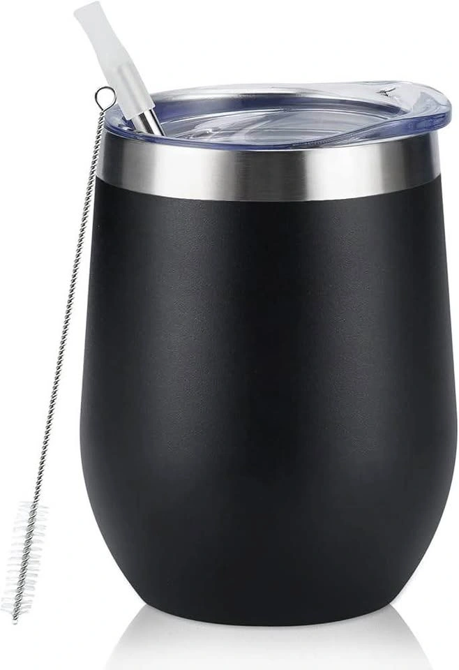 Stainless Steel Wine Tumbler 12 Oz w/ Lid & Straw - photo 2
