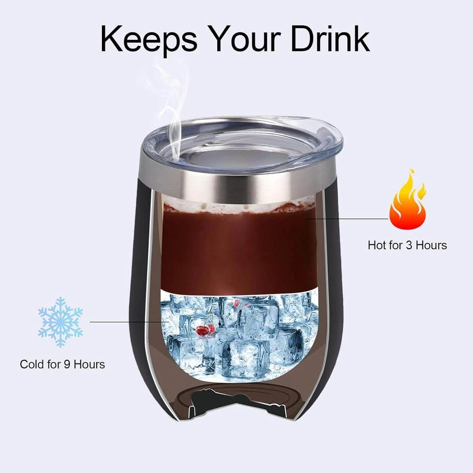Stainless Steel Wine Tumbler 12 Oz w/ Lid & Straw - photo 3