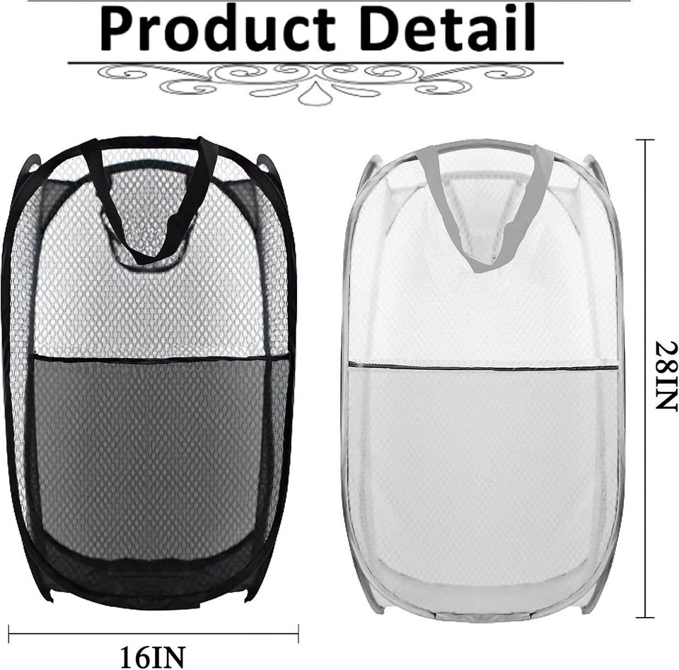 New Collapsible Pop-Up Laundry Hamper, Pack of 2