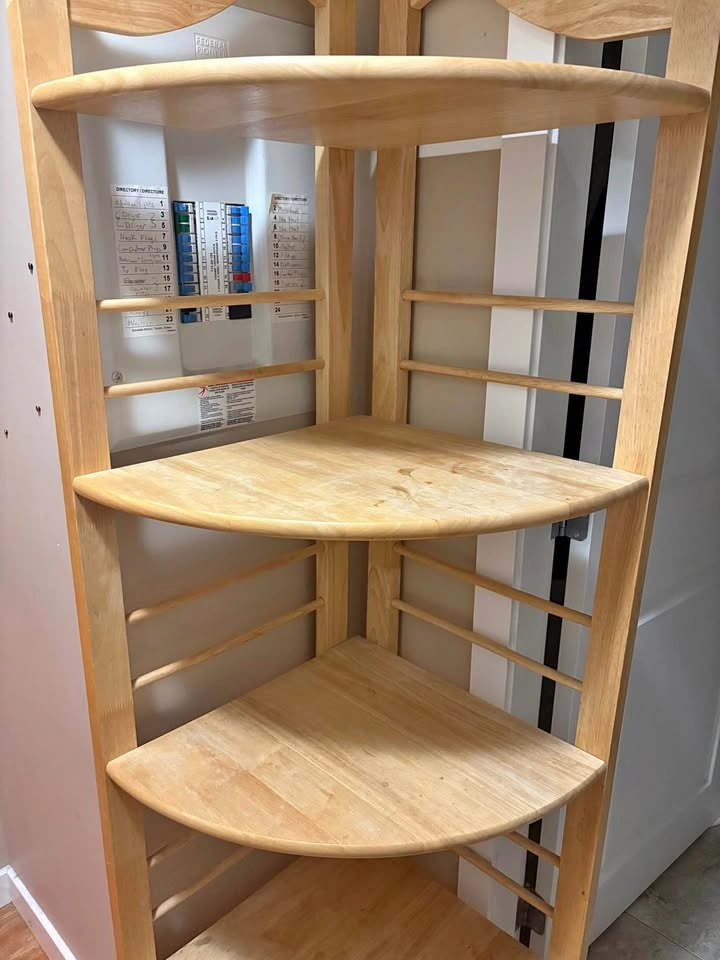 Large Wooden Shelving Corner Unit