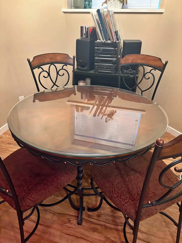 Dark Wooden Table with 4 Chairs
