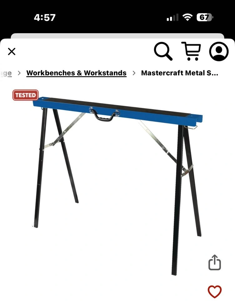 Mastercraft Folding Metal Sawhorses (Pair) - Like New - photo 4