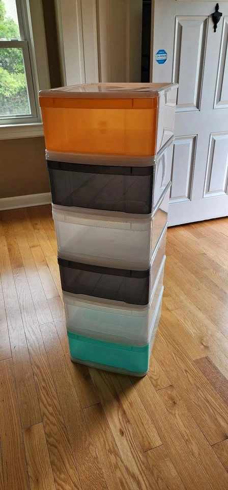Plastic Drawers - Set of 6 Stackable Storage