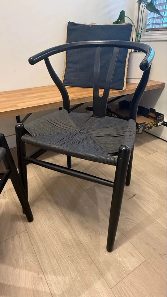 Black Wishbone Style Chairs - photo 2