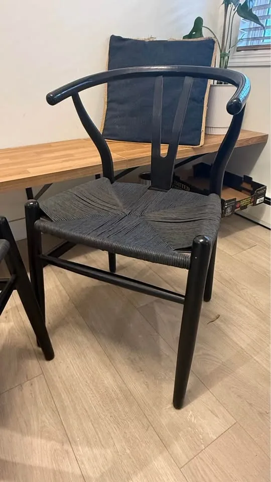 Black Wishbone Style Chairs - photo 2