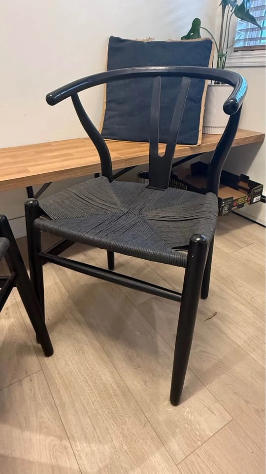 Black Wishbone Style Chairs - photo 3
