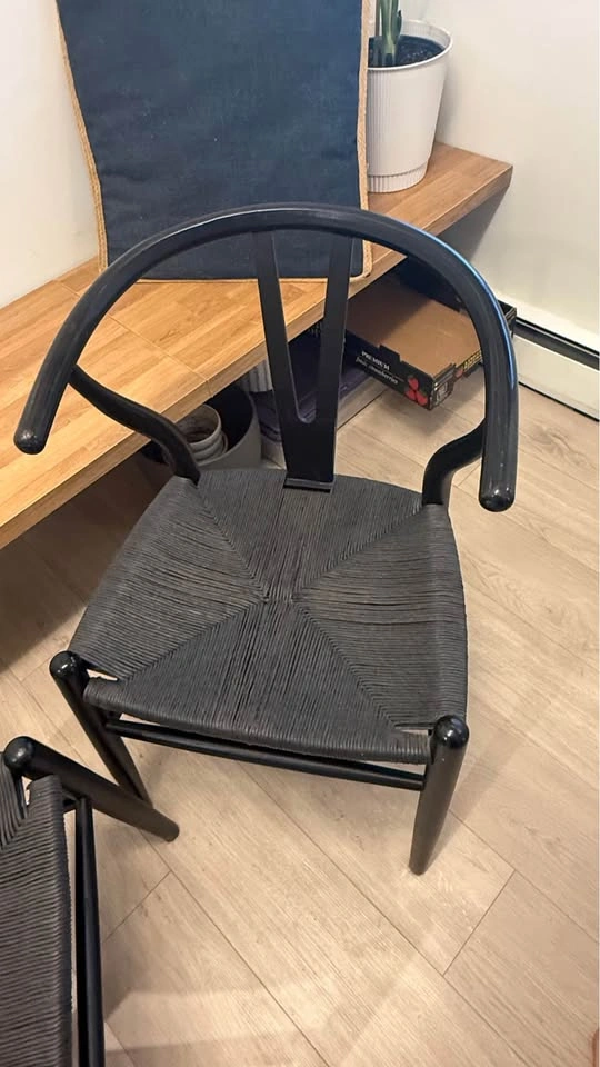 Black Wishbone Style Chairs - photo 5