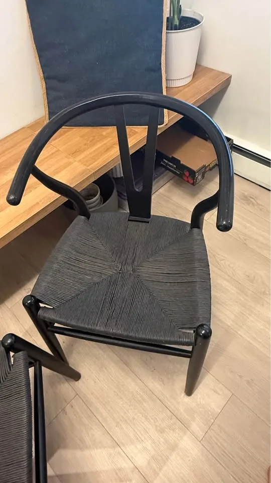 Black Wishbone Style Chairs - photo 5