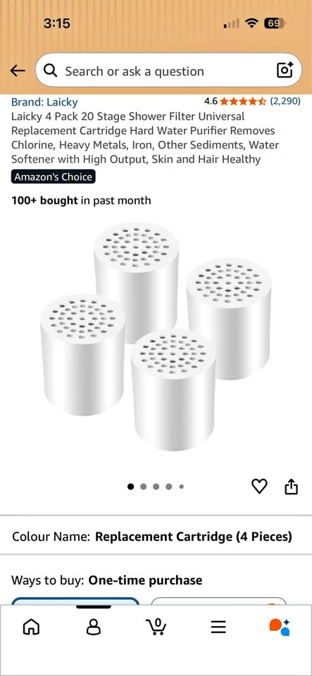 Laicky 4 Pack 20 Stage Shower Filter Universal Replacement Cartr