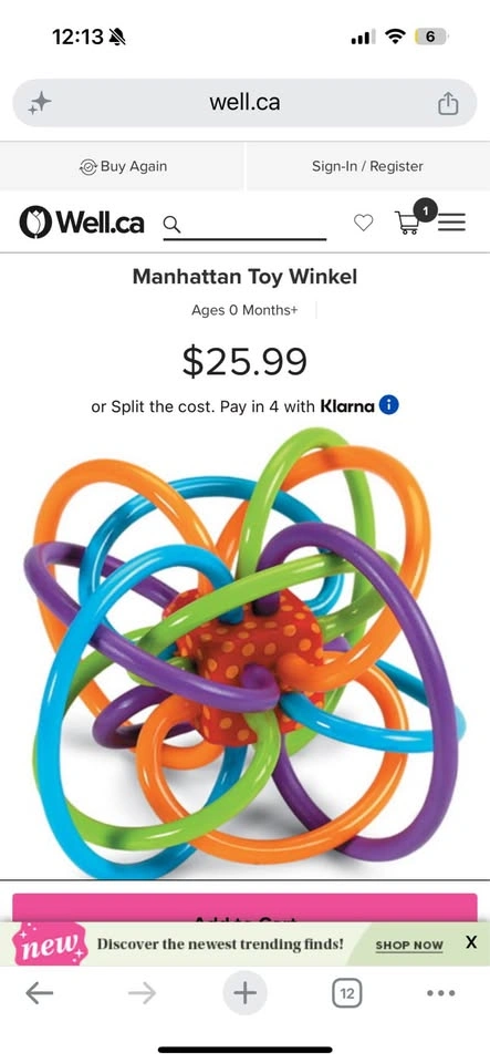 Manhattan Toy Winkel Rattle and Sensory Teether - photo 2