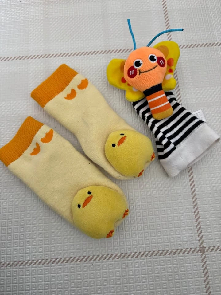 Baby Rattle Socks and Wrist Rattle Set
