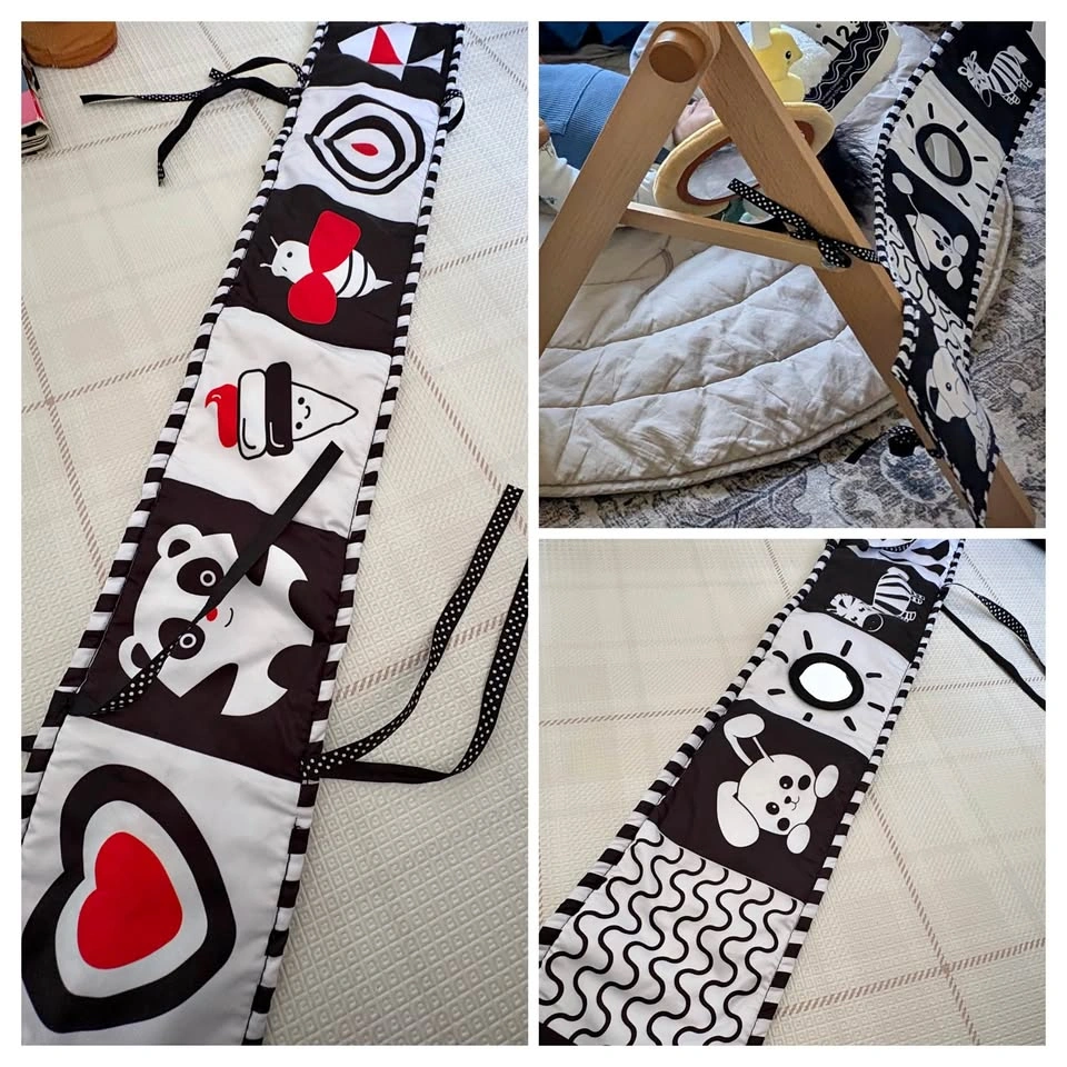 Black and White High Contrast Tummy Time Soft Banner