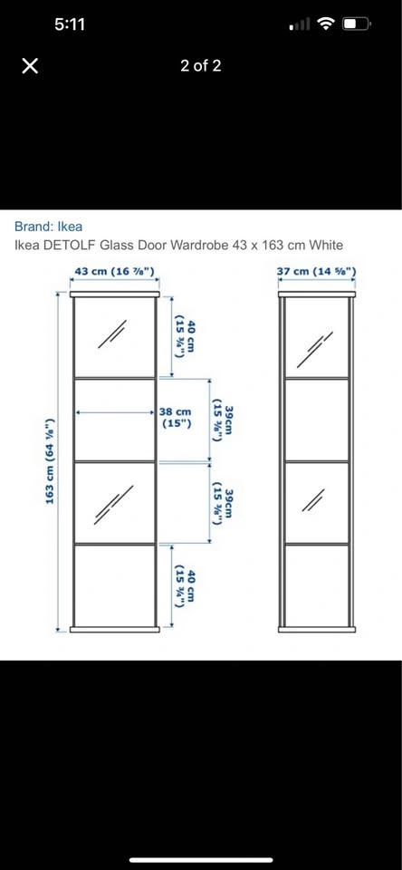 IKEA DETOLF Glass Display Cabinet - photo 3