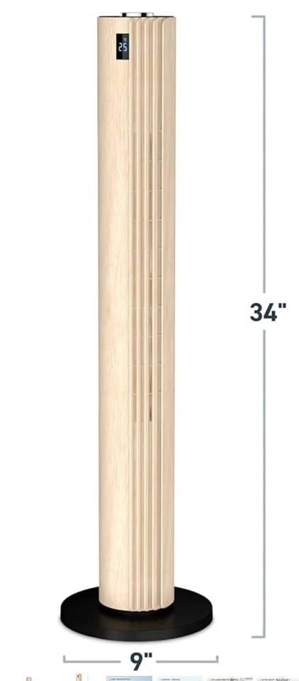 Wood look rotating tower fan - photo 5