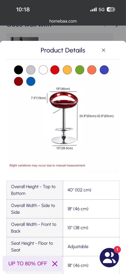 Pair of adjustable height swivel stools - photo 5