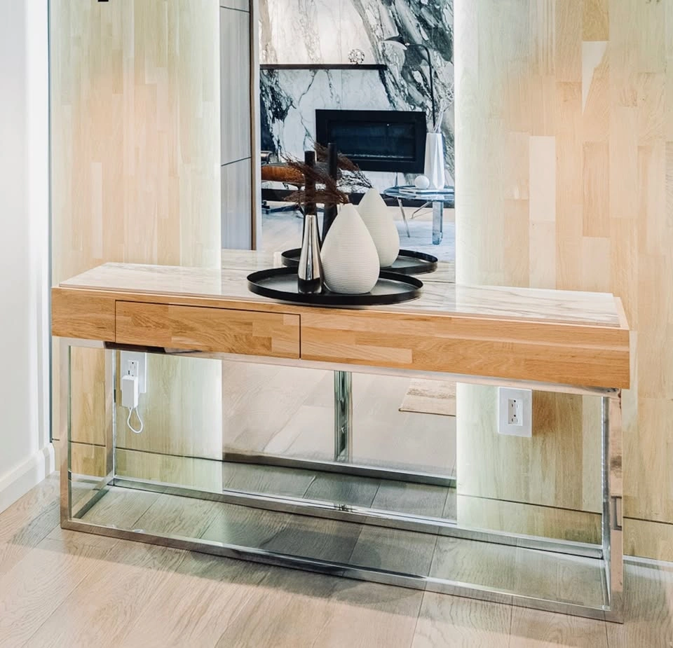 Marble Top Entrance Console Table - photo 5
