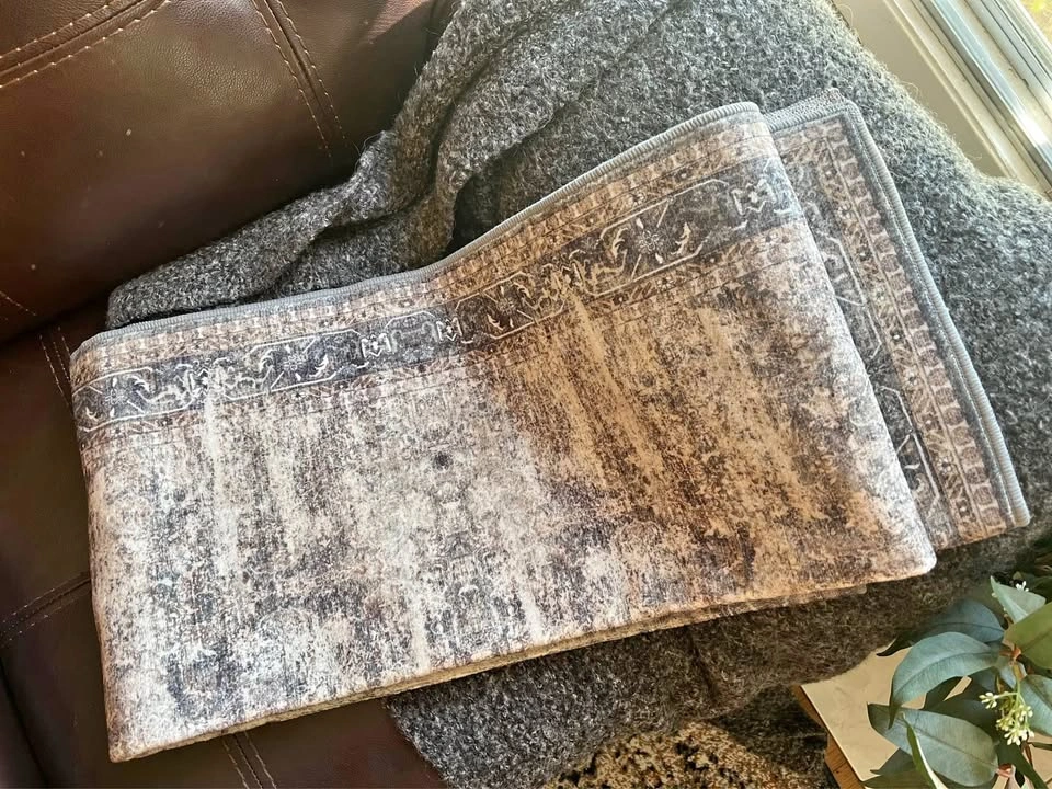 Brand New Distressed Patterned Rug Runner